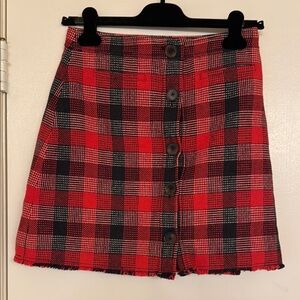 10 Crosby Derek Lam Red and Black Mini A-line Skirt for Casual Work